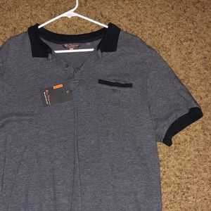 Gray and black trim polo